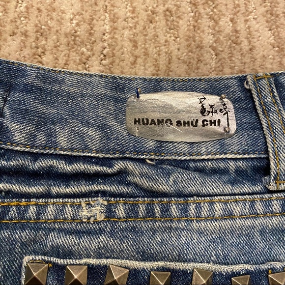 Huang Shu Chi Sz Small Bejeweled Denim Mini Skirt - Picture 3 of 4